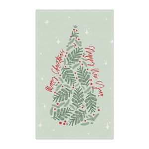 Merry Christmas Kitchen Towel | New Year Kitchen Towel | Gift Towel | Holiday Decor | Decorative Towel | Christmas Tree Kitchen Towel