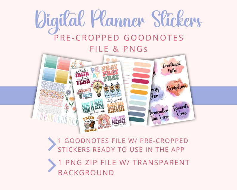 Faithinspired Digital Sticker Sheets Precropped Goodnotes Religious