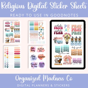 Faith-Inspired Digital Sticker Sheets | Pre-Cropped GoodNotes Religious Stickers | Digital Bible Journal Stickers | Christian PNG Clipart
