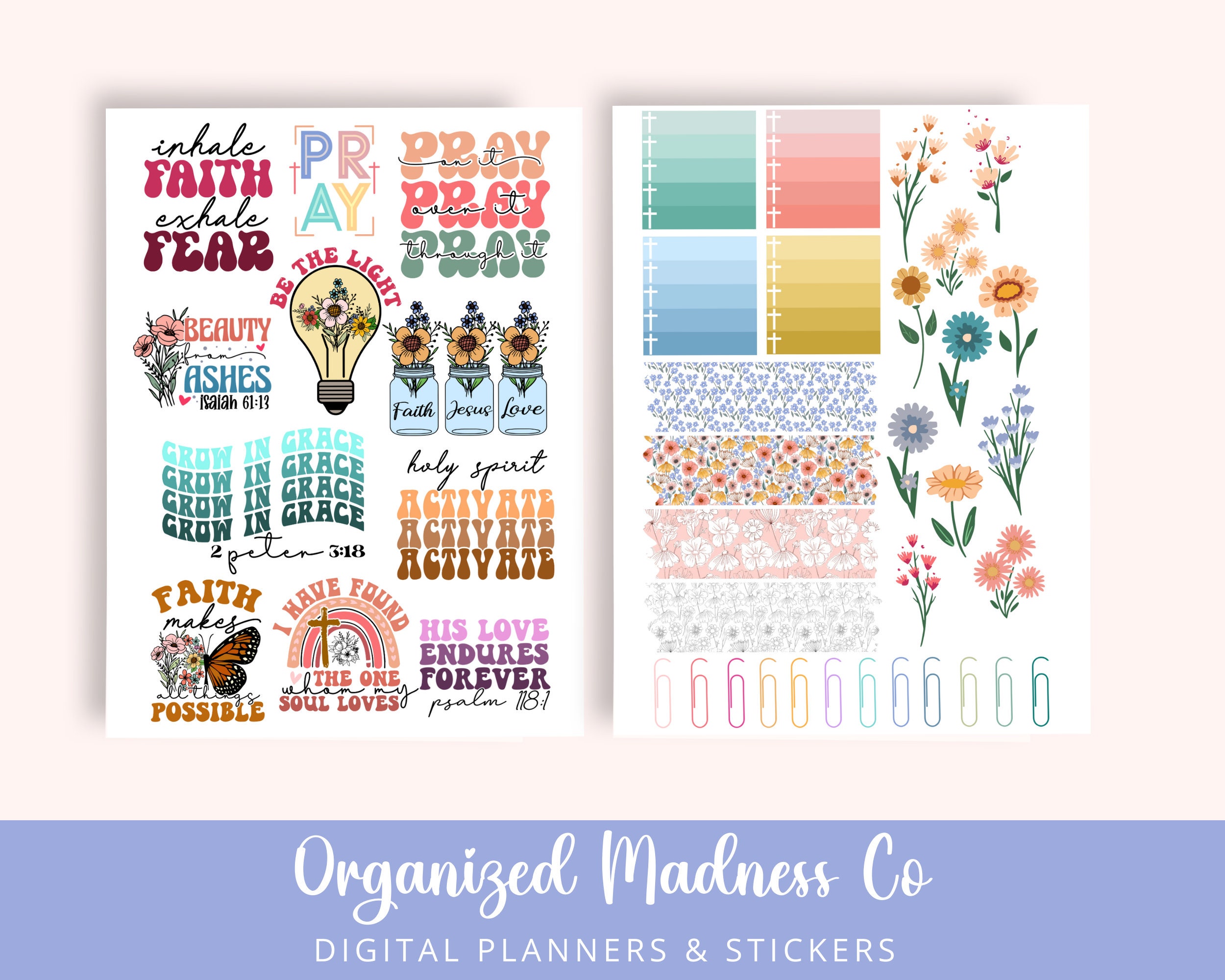 Faithinspired Digital Sticker Sheets Precropped Goodnotes Religious