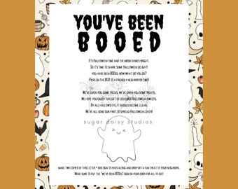 Halloween Printables You've Been Booed Fun Halloween Game Halloween Activity Easy to Print and Share! INSTANT DOWNLOAD!