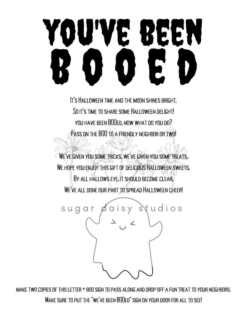 Halloween Printables You've Been Booed Fun Halloween Game Halloween Activity Easy to Print and Share INSTANT DOWNLOAD image 2