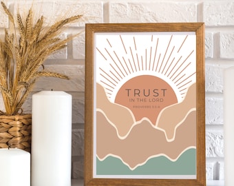 Trust in the Lord | Proverbs 3| 2022 Youth Theme | Boho Digital Print | Instant Download | Boho Printable