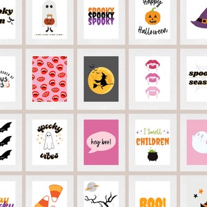 Halloween Digital Prints, Cute Halloween Decor, Digital Art, Digital Download, Boho Halloween Prints