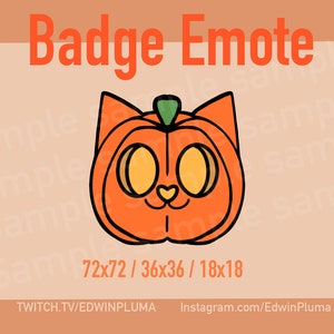 Kawaii Pumpkin Cat Twitch Badge