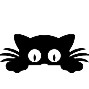 Cat Sneaking Peeking Sticker | Car Tumbler Laptop Decal | Weatherproof | Waterproof