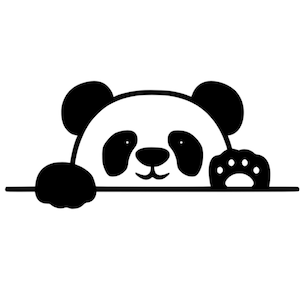Panda Sneaking Sticker | Car Tumbler Laptop Decal | Weatherproof | Waterproof