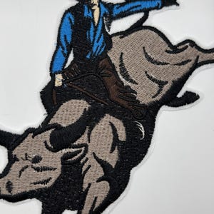 Bull Rider hat/jacket iron on rodeo patch larger sized 7.7” and 10”