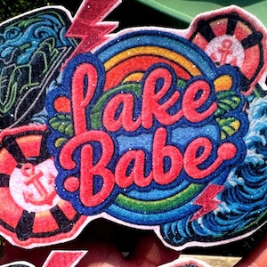 Lake Babe Glitter Patch for Trucker Hat