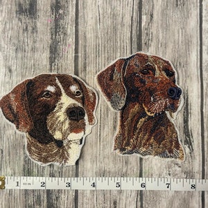 German Shorthair Dog Patch: Embroidered Iron-On Applique