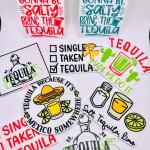 Tequila!! Iron on patches with a kick!  Colorful vibrant and fun!!