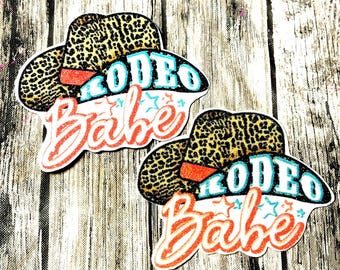 Rodeo Babe Glitter Hat Patch: Iron-On Applique