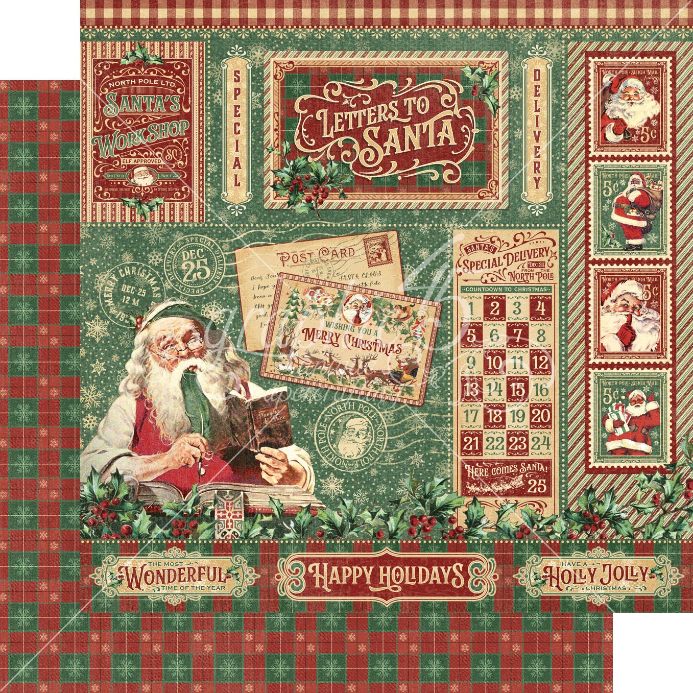 Graphic 45 Letters to Santa 8x8 Collection Pack - SKU 4502696 - Etsy