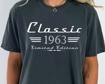 60e anniversaire Auto Owner Comfort Colors Gift, Classic 1963 Car Lover Shirt, 60th vintage Gift, Turning 60 Mechanic Gift, Born In 1963 Gift