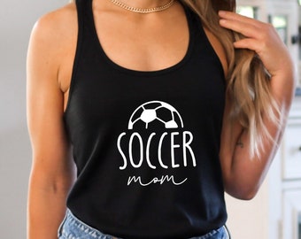 Soccer Mom Racerback Tank Top, Soccer Mom Gift, Soccer Tank Top, Game Day Tank, Cute Soccer Lover Gift, Mom Soccer Tank, Sports Mom