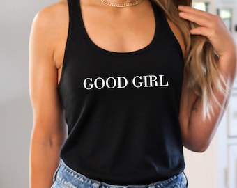 Good Girl Racerback Tank Top, Funny Reading Tank, Spicy Book Lover, Bookish Racerback, Inspirational Sassy Tank, Smut Reader Racerback Tank