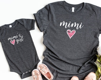 Mimi Mimi's Girl Shirt, Matching Grandma & Me Shirt, New Grandma Gift, Grandparents Day Shirt, Gift From Granddaughter,Grandma and Grandson