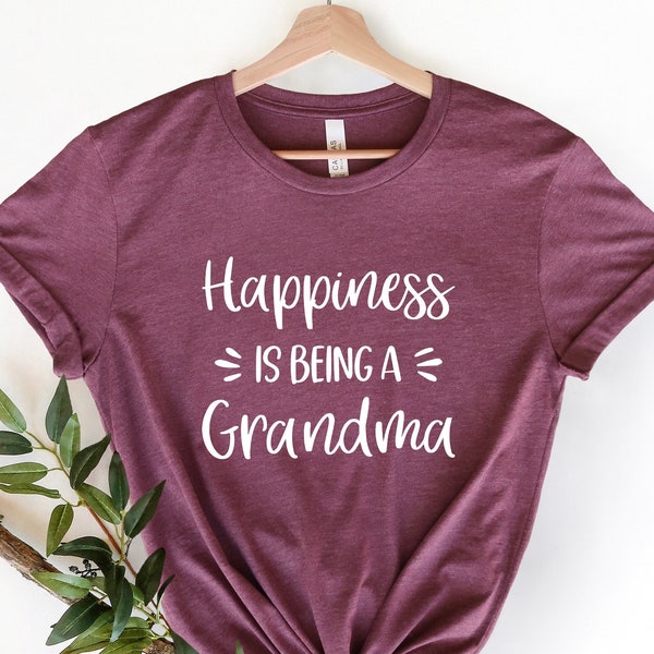 Happiness is Being a Grandma Shirt, Grandma Gift, Grandparent Gifts, Gift for Grandma, Pregnancy Announcement Grandparents, Cute Grammy Tee