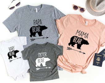 Mama Bear-Papa Bear-Baby Bear Shirt, Family Bear Shirts, Matching Family Shirts, Mommy and Me Shirts, Mom Daddy Baby Shirt, Baby Shower Gift