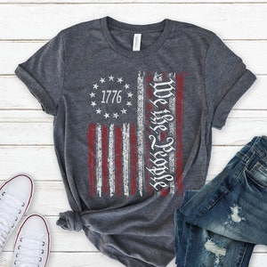 We The People Shirt, Patriotic Shirts For Women Man, Vintage USA Flag Shirt, 1776 Flag T-Shirt, History Shirt, Labor Day Shirt
