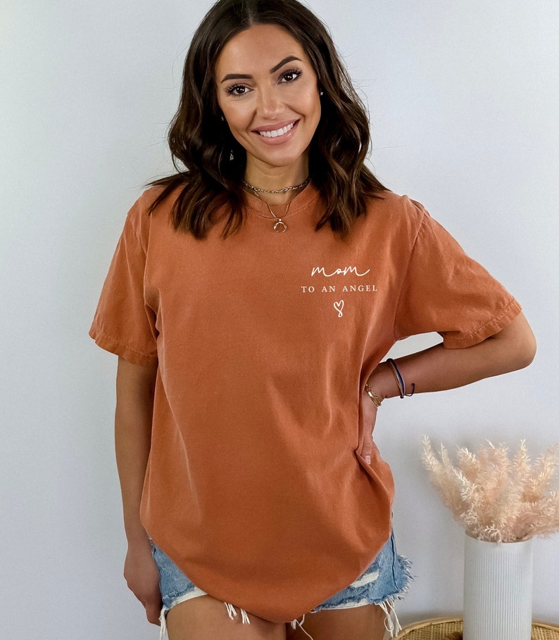 Mom to an Angel Comfort Colors Shirt, Angel Mama Tee, Grieve Mother, Pregnancy Loss Shirt, Miscarriage Keepsake, Baby Loss, Baby Remembrance image 4