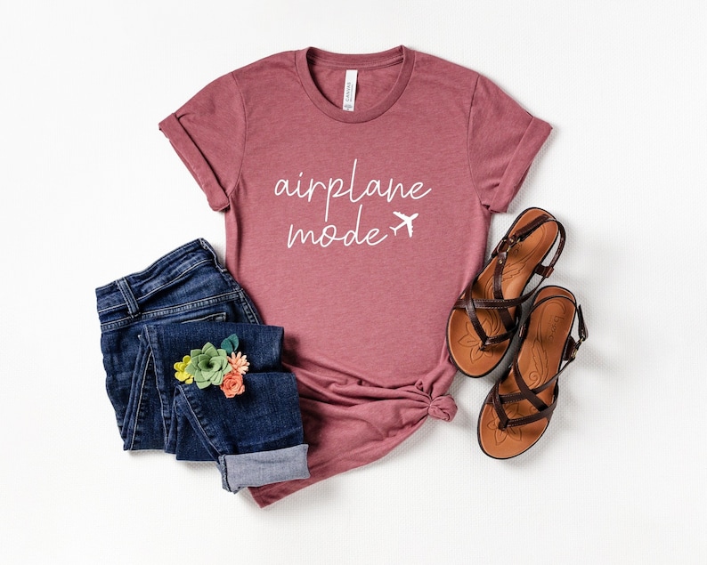 Airplane Mode T-Shirt, Airplane Shirt, Travel Shirt, Vacation Tee, Adventurer Gift, Gift for Traveler, Vacay Vibes Shirt, Girls Trip image 1