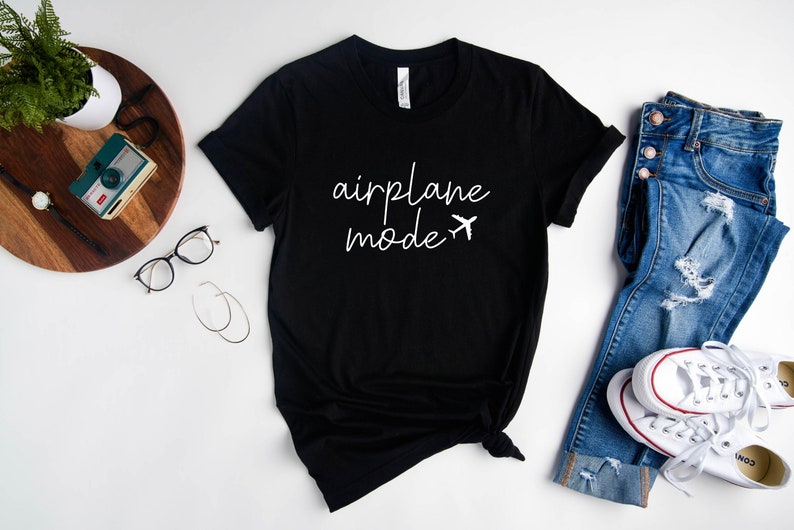 Airplane Mode T-Shirt, Airplane Shirt, Travel Shirt, Vacation Tee, Adventurer Gift, Gift for Traveler, Vacay Vibes Shirt, Girls Trip image 3