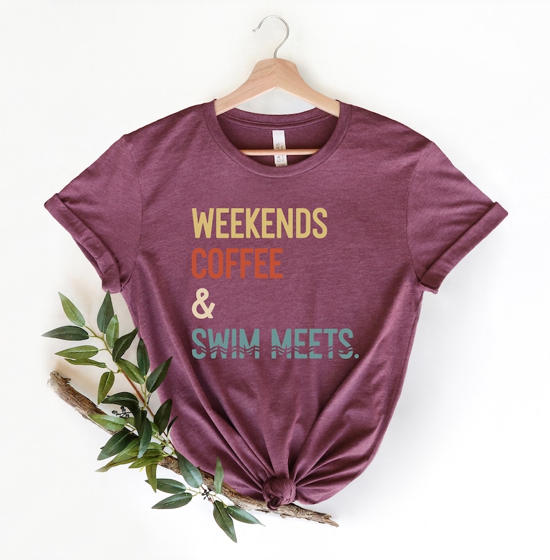 Weekends café nager rencontre chemise, chemise de nageur, chemise de natation maman, tee-shirt de maman de natation, cadeau de chemise de maman nageuse, cadeau de nageur, tenue de natation image 4