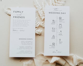 Wedding Hotel Cards | Wedding Welcome Bag Tags | Modern Wedding Gift Bag Tags | Welcome Bag Template | Minimalist Wedding Welcome Tags