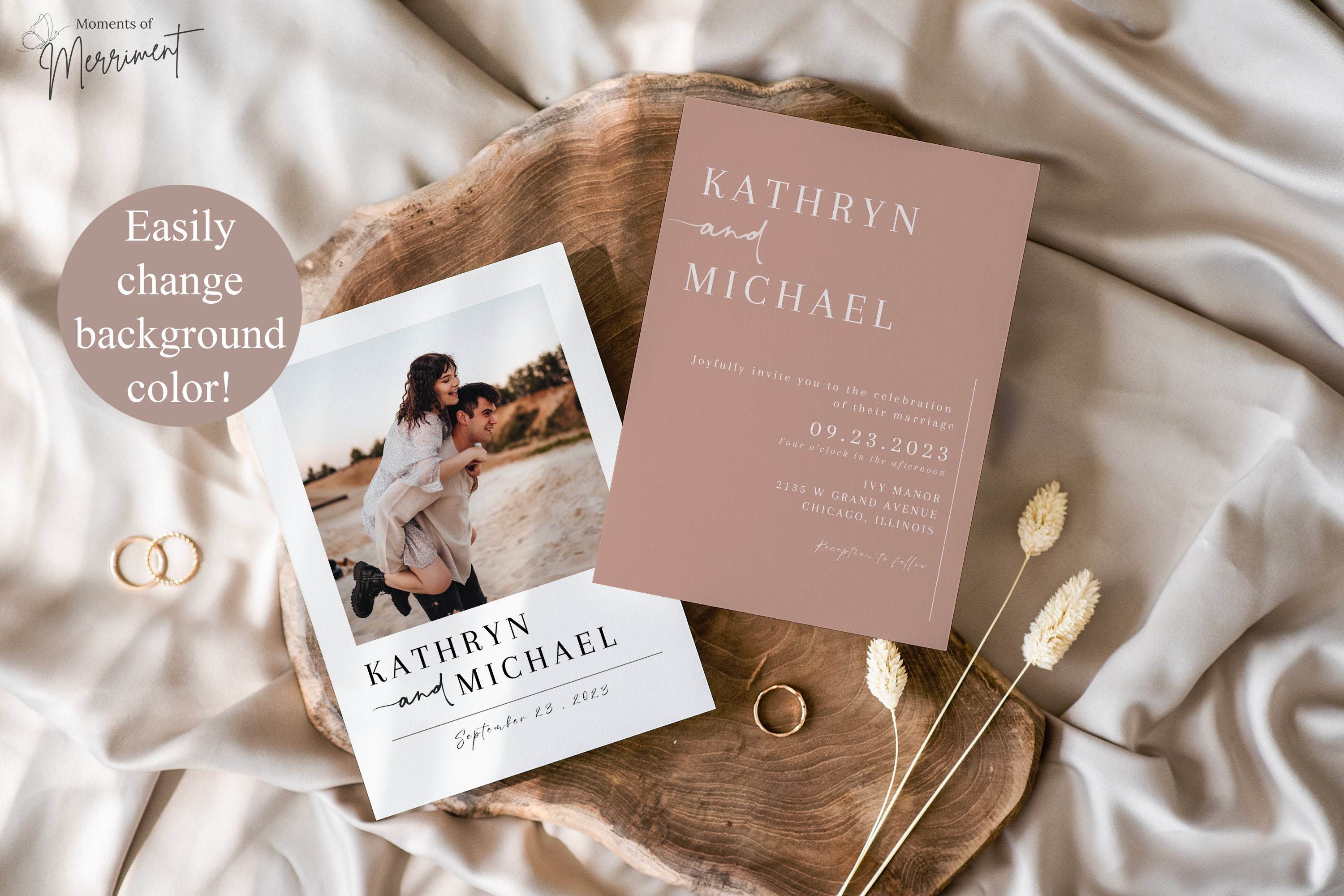 Modern Wedding Invitation Suite Canva | Simple Invitation QR Code ...