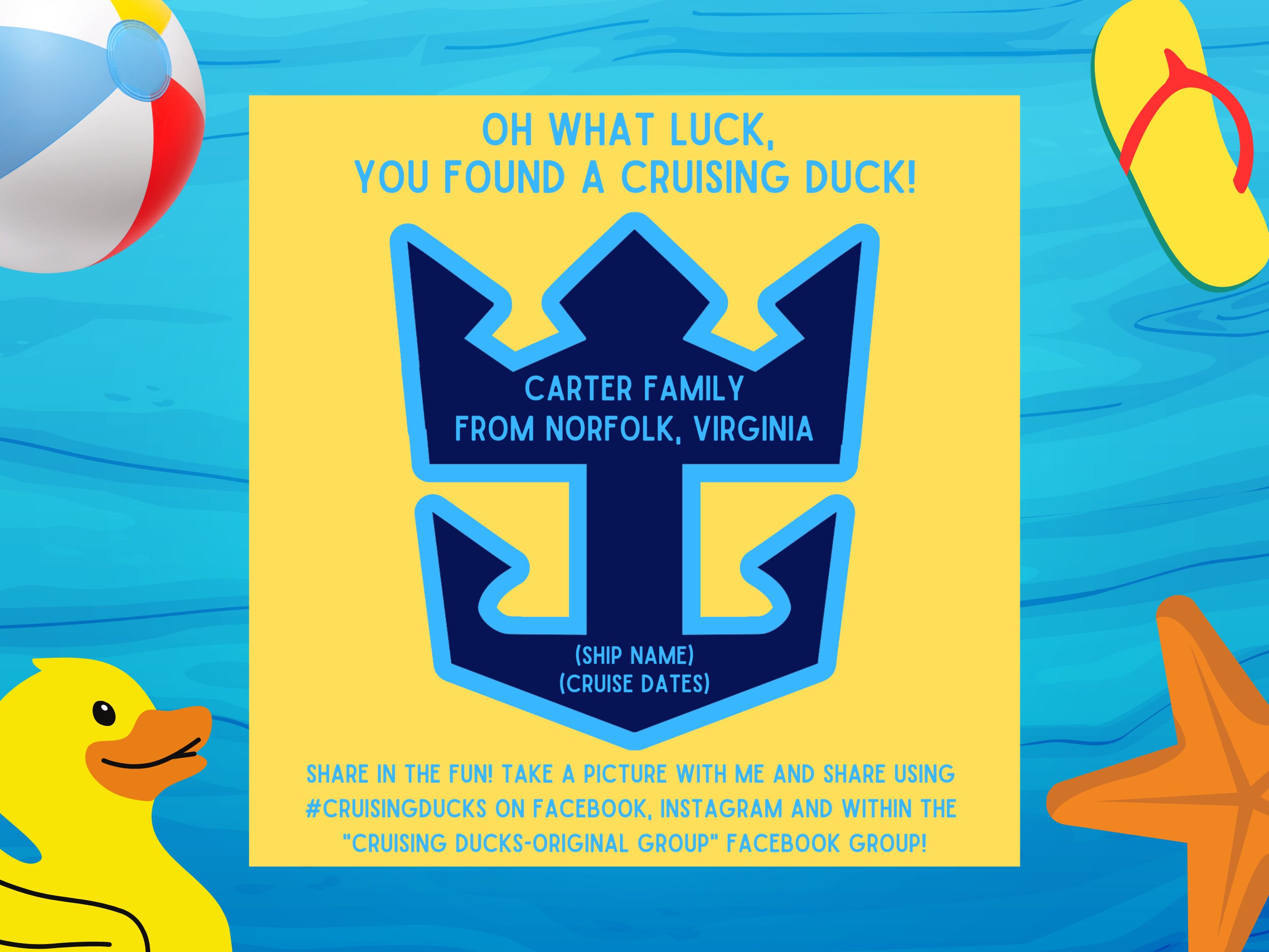 Royal Caribbean Cruise Duck Tags / Cruise Ducks / Royal Caribbean