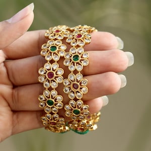 Samaira Floral Kemp & AD Bangles