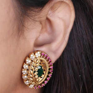 Leaf and Flower Charm Earrings