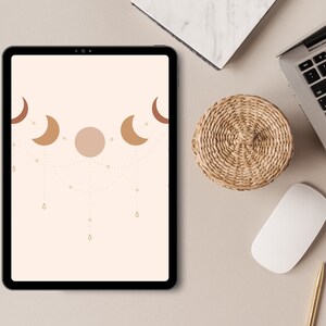 Moon Phases, Digital Download, Digital art print, Celestial phases