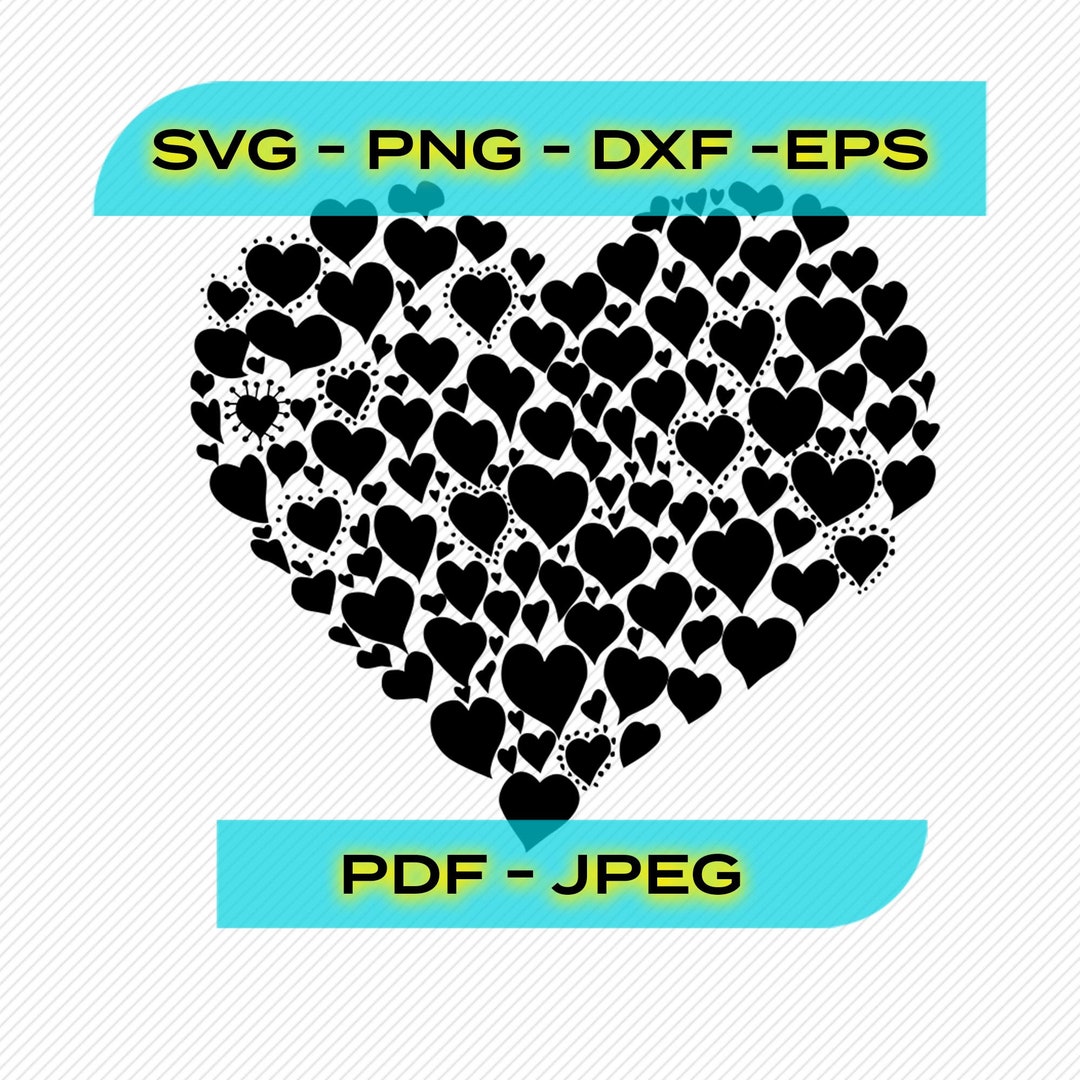 Heart Filled With Heart, Unique Heart SVG, Perfect Heart, Cartoon Heart ...