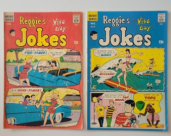 Cómics de la serie Archie "Chistes de Reggie", agosto y octubre de 1968 (conjunto de 2 cómics)