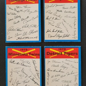 Liste di controllo della squadra di baseball O Pee Chee del 1973 (set di 4 carte)