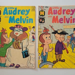 Vintage 1969 Harvey Comics - Little Audrey & Melvin Comic Books (#39 and #42) 2 Comic Books