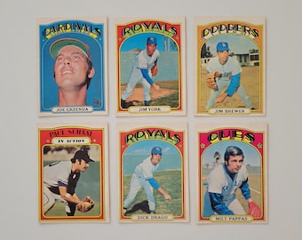 Vintage 1972 O Pee Chee Baseball Cards (Pappas / Brewer / Schaal) Set of 6 Cards