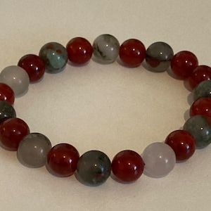 African Bloodstone Crystal Bracelet