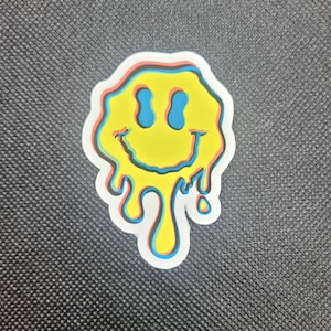 Melted Smiley Face Vinyl Sticker