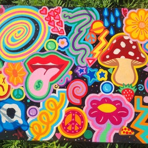 Doodle Acrylic Painting - Trippy Wall Art