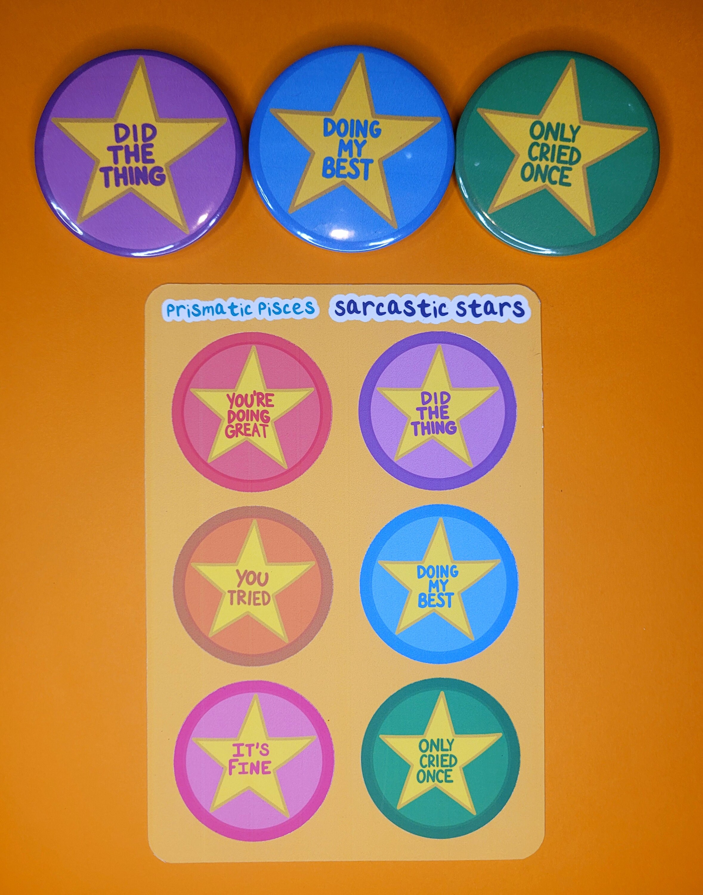 You get a gold star Sticker for Sale by even-odd