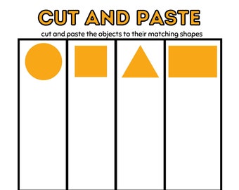 Shapes Cut and Paste - Etsy