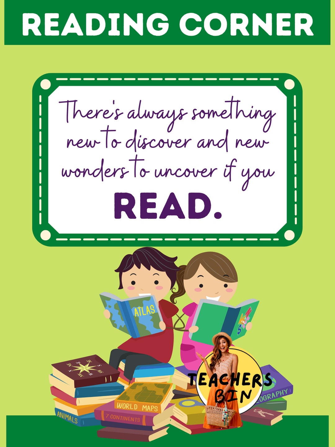 Reading Corner Classroom Poster for Word Teachers Bin Etsy