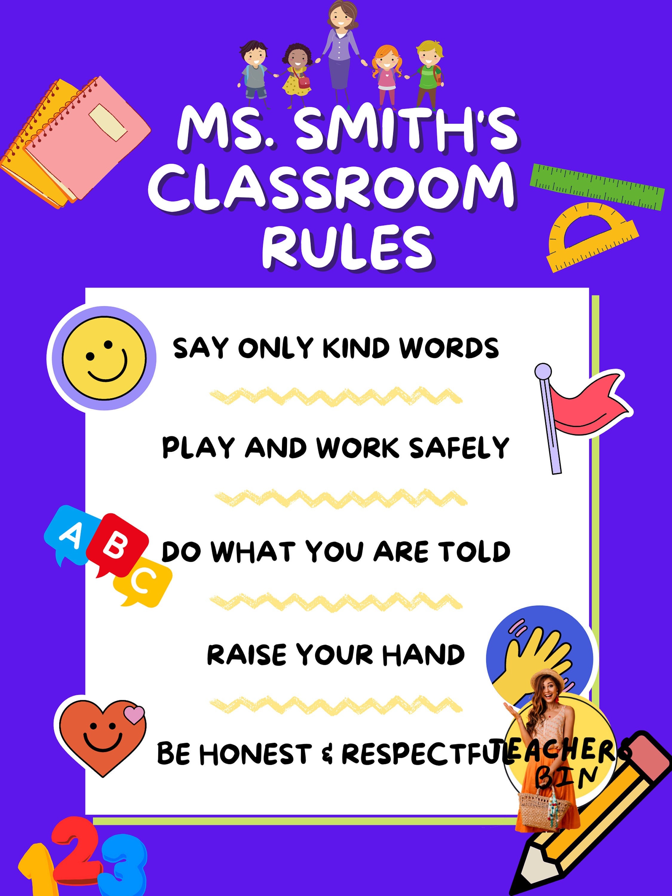 Elementary Classroom Rules Poster elementary-classroom-rules-poster