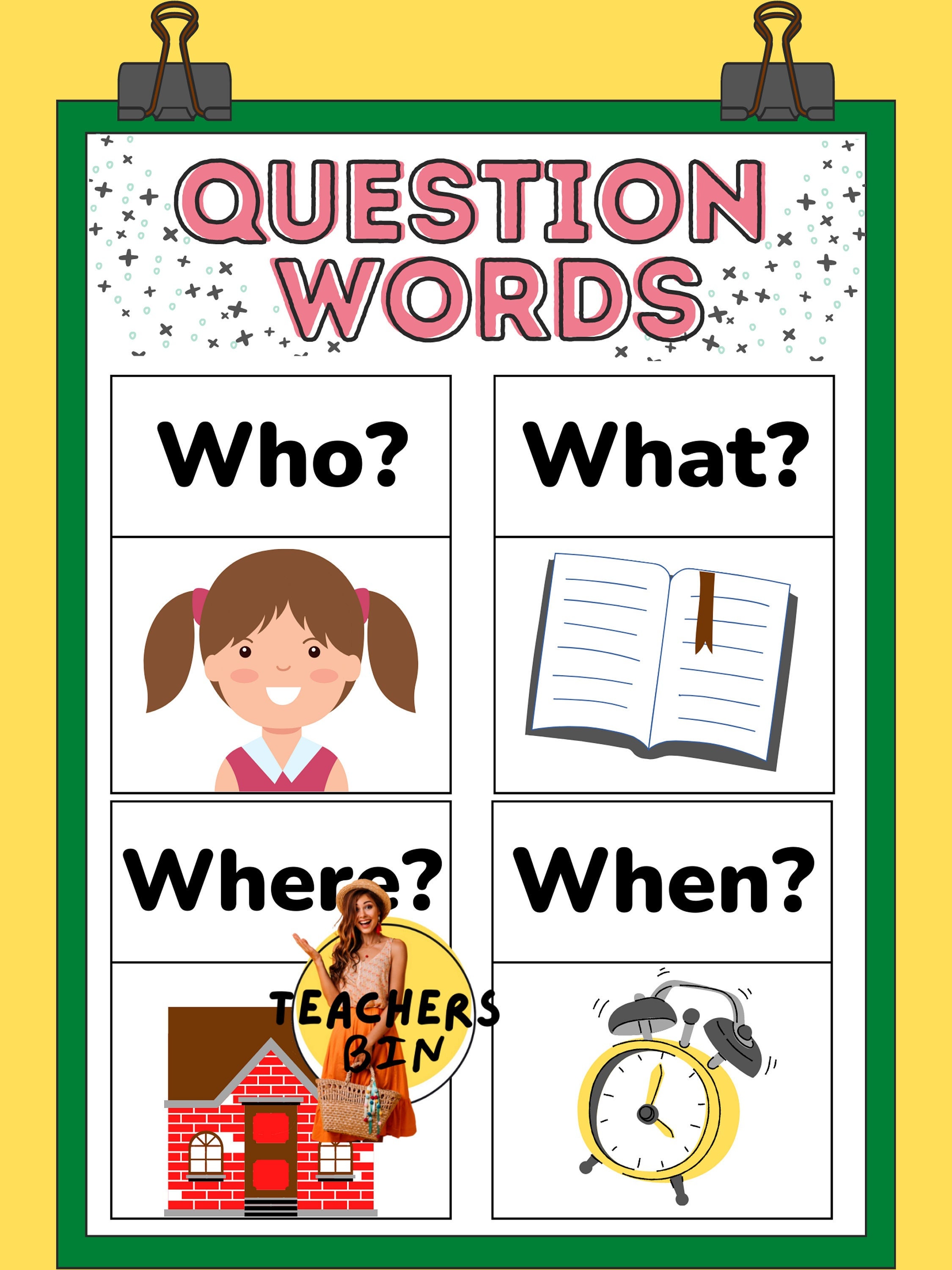 Editable Question Words Colorful Classroom Poster for Word Etsy