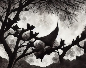 Halloween Spooky Bats No. 2 Art for Samsung Frame TV, Instant Download, Digital Download for Samsung Frame TV Art