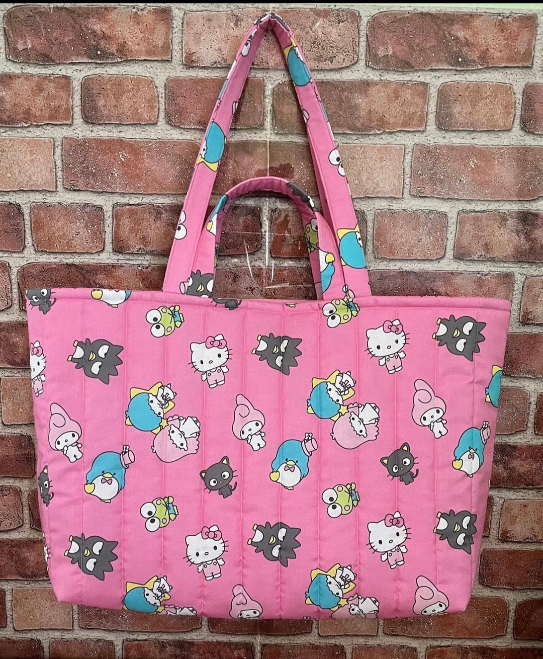 Handmade Quilted Pink Hello Kitty and Friends Large Tote - Etsy