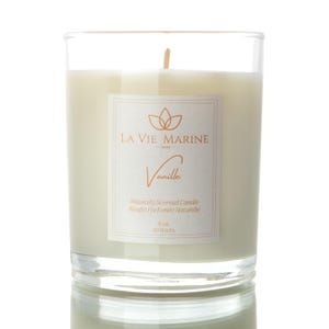 Luxury Vanilla Scented Candle: 8oz Handmade Soy Wax Candle